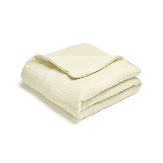 Blanket baby cotton gauze - Uni Yellow 04 - 80 x 120 cm
