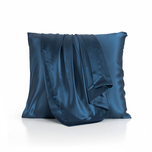 Pillowcase silk - Silence de soie Navy blue 63 x 63 cm