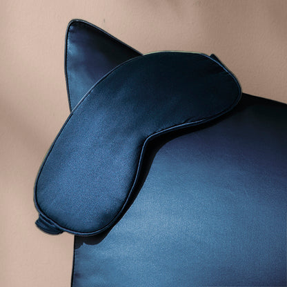Eyemask silk - Aïleen Navy blue - 8.5 x 20.5 cm