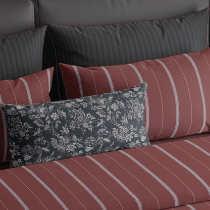 Duvet cover + pillowcase cotton satin - Lioré Burgundy
