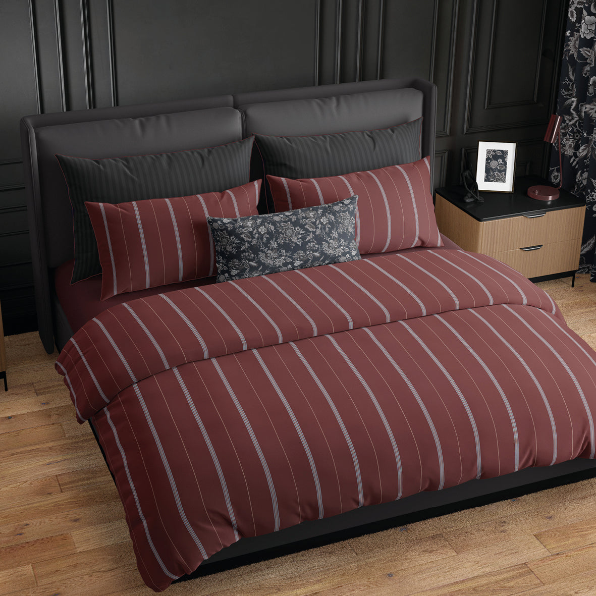 Pillowcase cotton satin - Lioré Burgundy