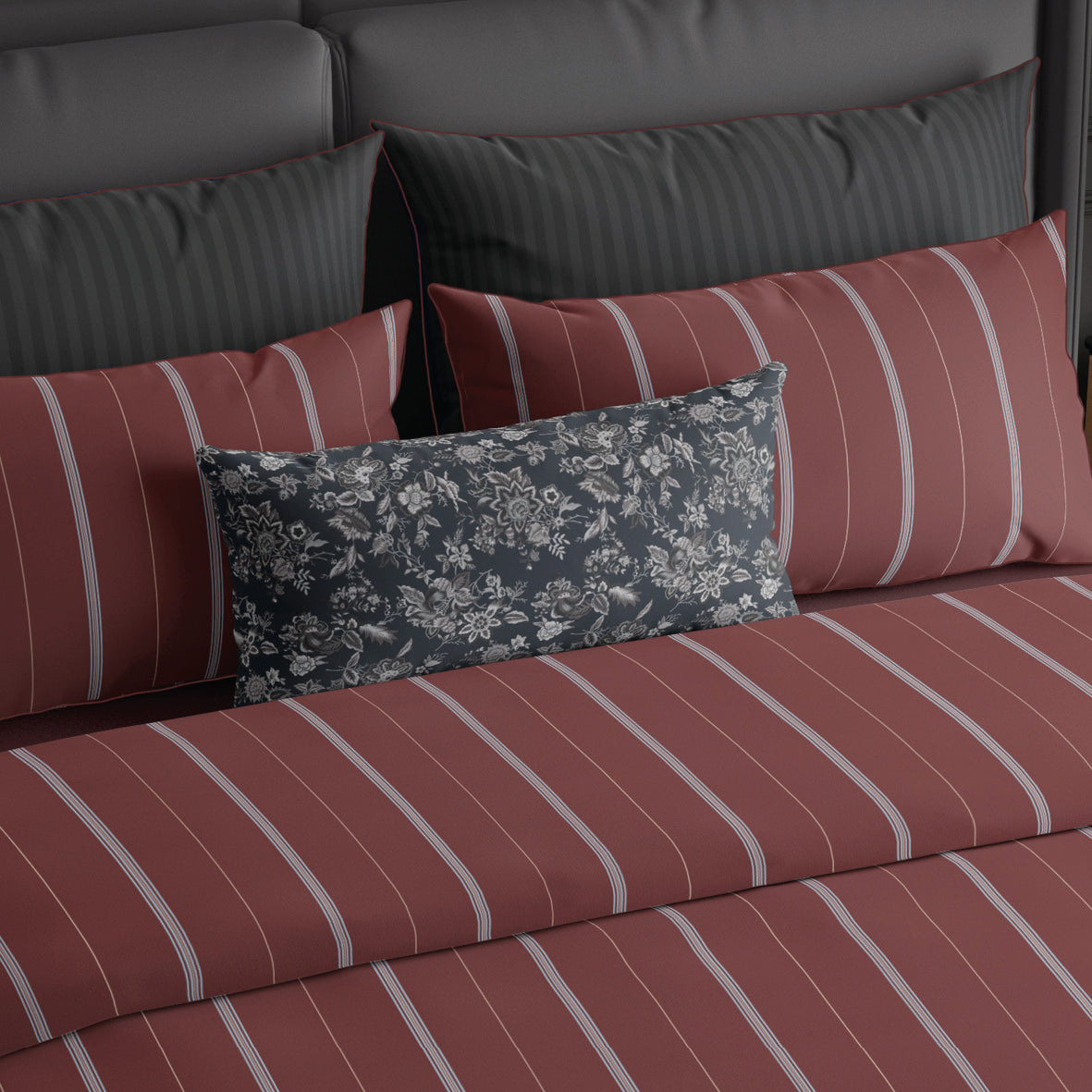 Pillowcase cotton satin - Lioré Burgundy