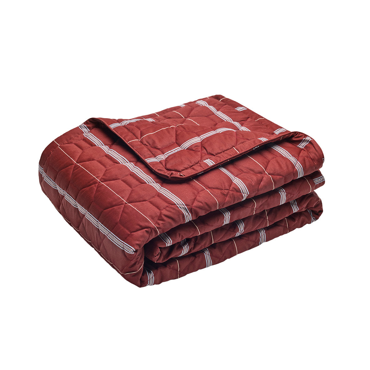Bedspread cotton satin - Lioré Burgundy - 220 x 250 cm
