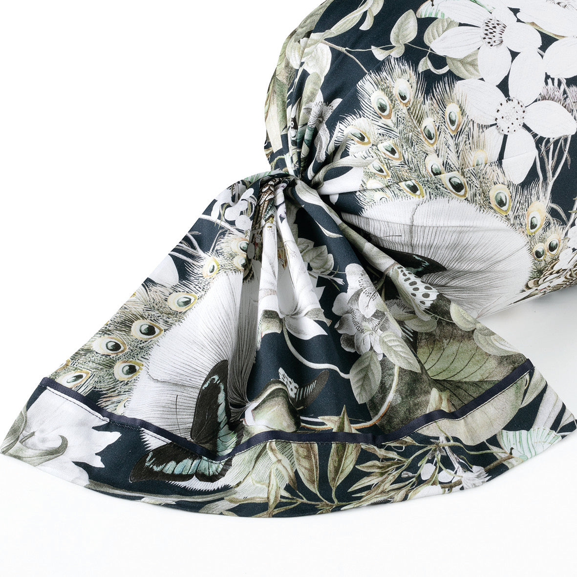 Pillowcase cotton satin - Jardin orné Dark blue