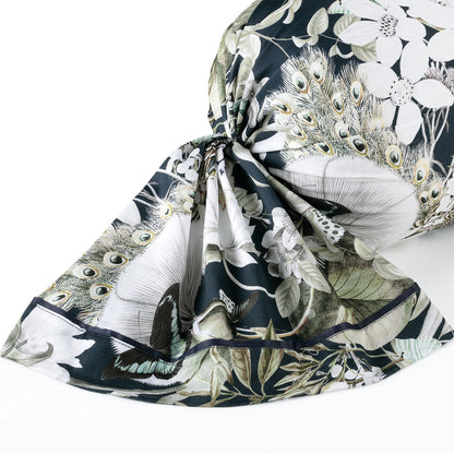 Pillowcase cotton satin - Jardin orné Dark blue