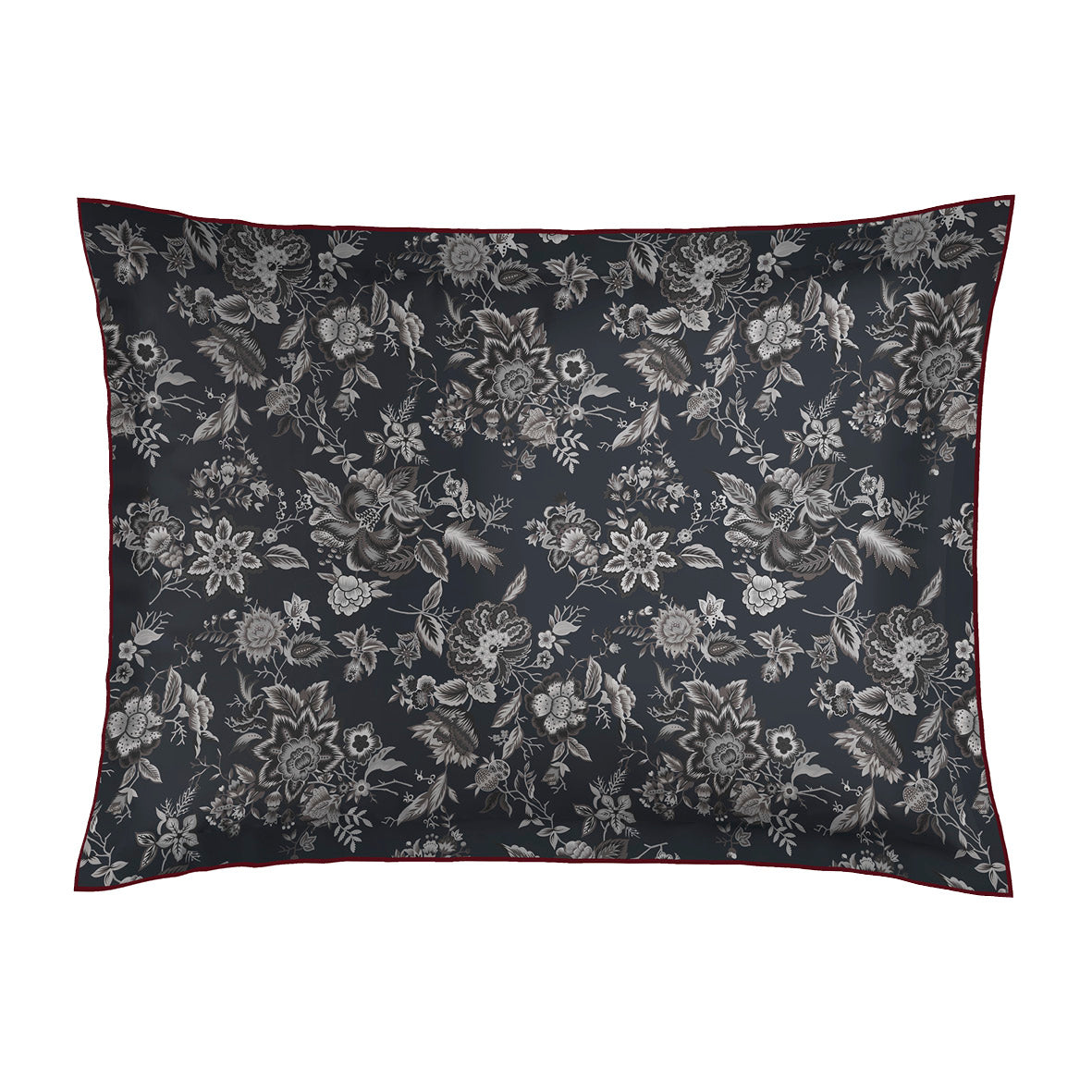 Pillowcase cotton satin - Uni / Jardin Orné Green 10 2 x (50 x 70 cm)