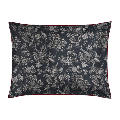 Pillowcase cotton satin - Uni / Jardin Orné Green 10 2 x (50 x 70 cm)