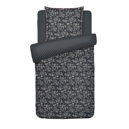 Duvet cover + pillowcase cotton satin - Toile damassée Black