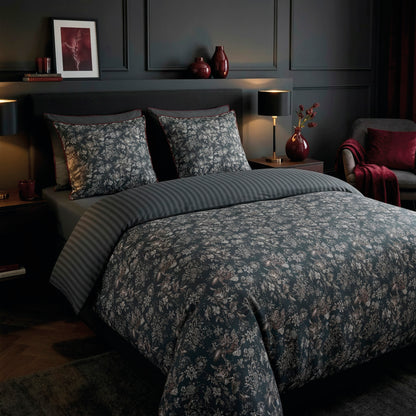 Duvet cover + pillowcase cotton satin - Toile damassée Black