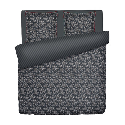 Duvet cover + pillowcase cotton satin - Toile damassée Black