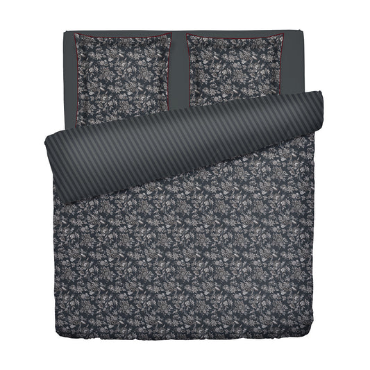 Duvet cover + pillowcase cotton satin - Toile damassée Black