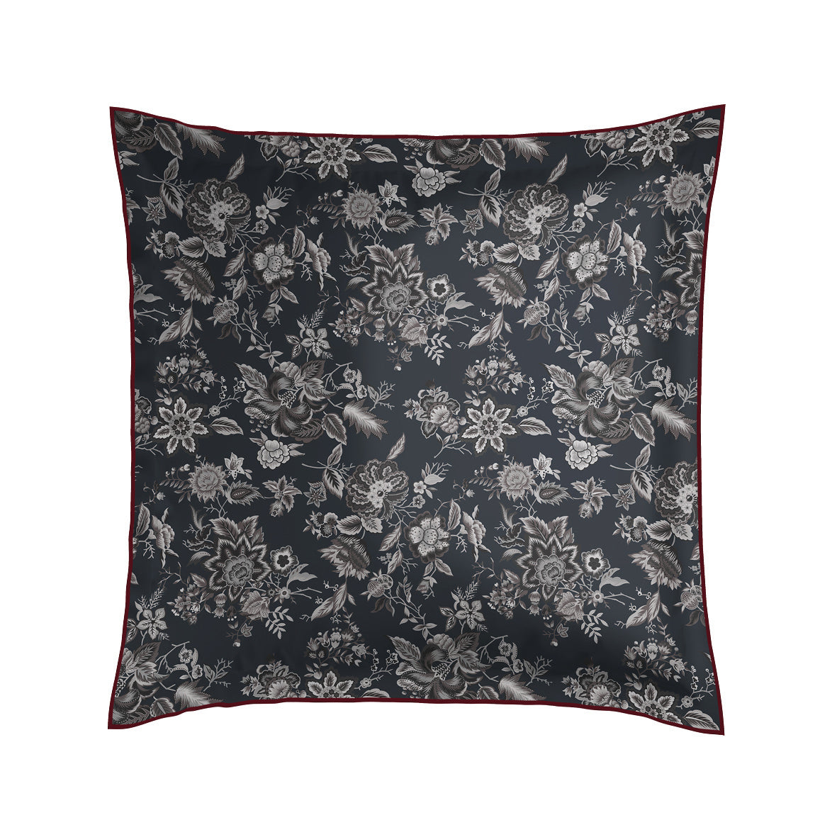 Pillowcase cotton satin - Toile damassée Black 2 x (63 x 63 cm)