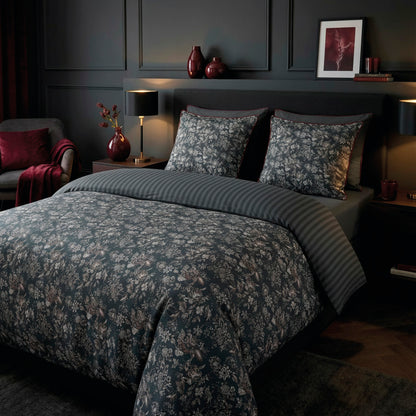 Pillowcase cotton satin - Toile damassée Black