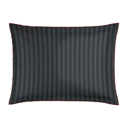 Pillowcase cotton satin - Dobby stripe woven / Toile damassée Black