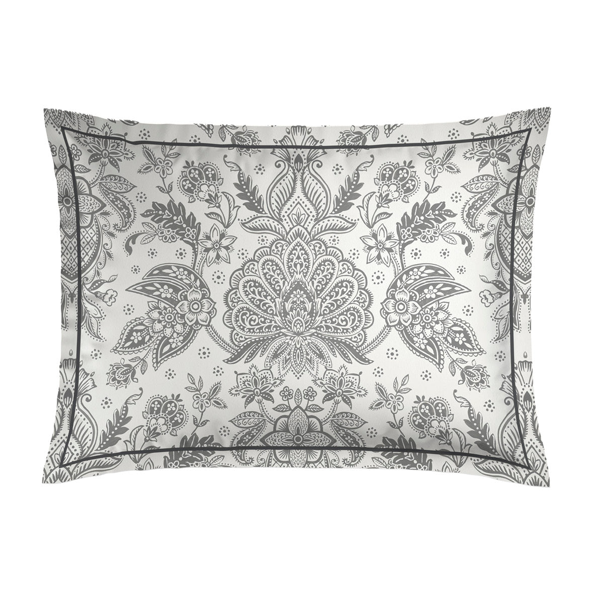 Pillowcase cotton satin - Dobby stripe woven / Fleur de prestige Black 2 x (50 x 70 cm)