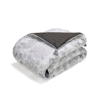 Quilt with tassels cotton satin - Fleur de prestige Beige - 140 x 200 cm