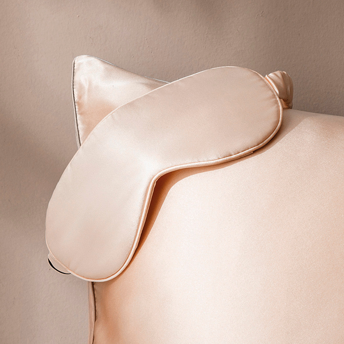 Pillowcase silk + eyemask silk - Silence de soie Beige