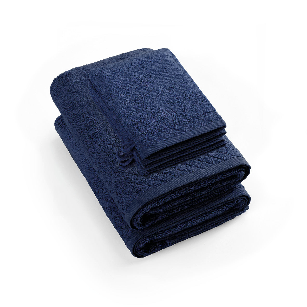 Complete bath linen set combed cotton LT - Eden - 6 pieces Navy blue