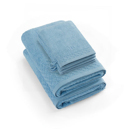 Complete bath linen set combed cotton LT - Eden - 6 pieces Sky blue