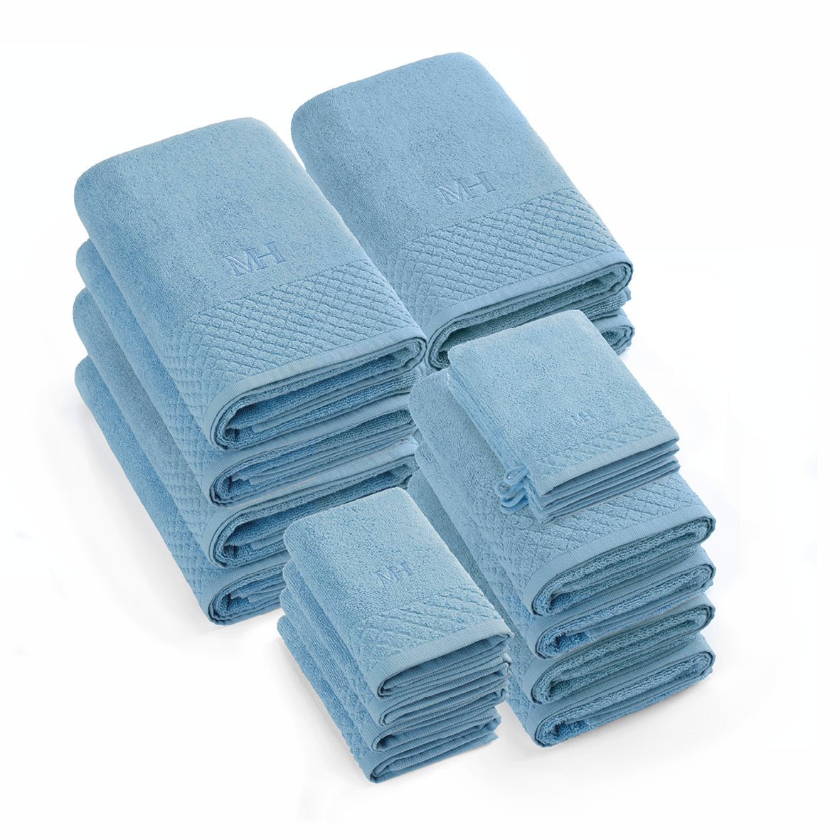Complete bath linen set combed cotton LT - Eden - 20 pieces