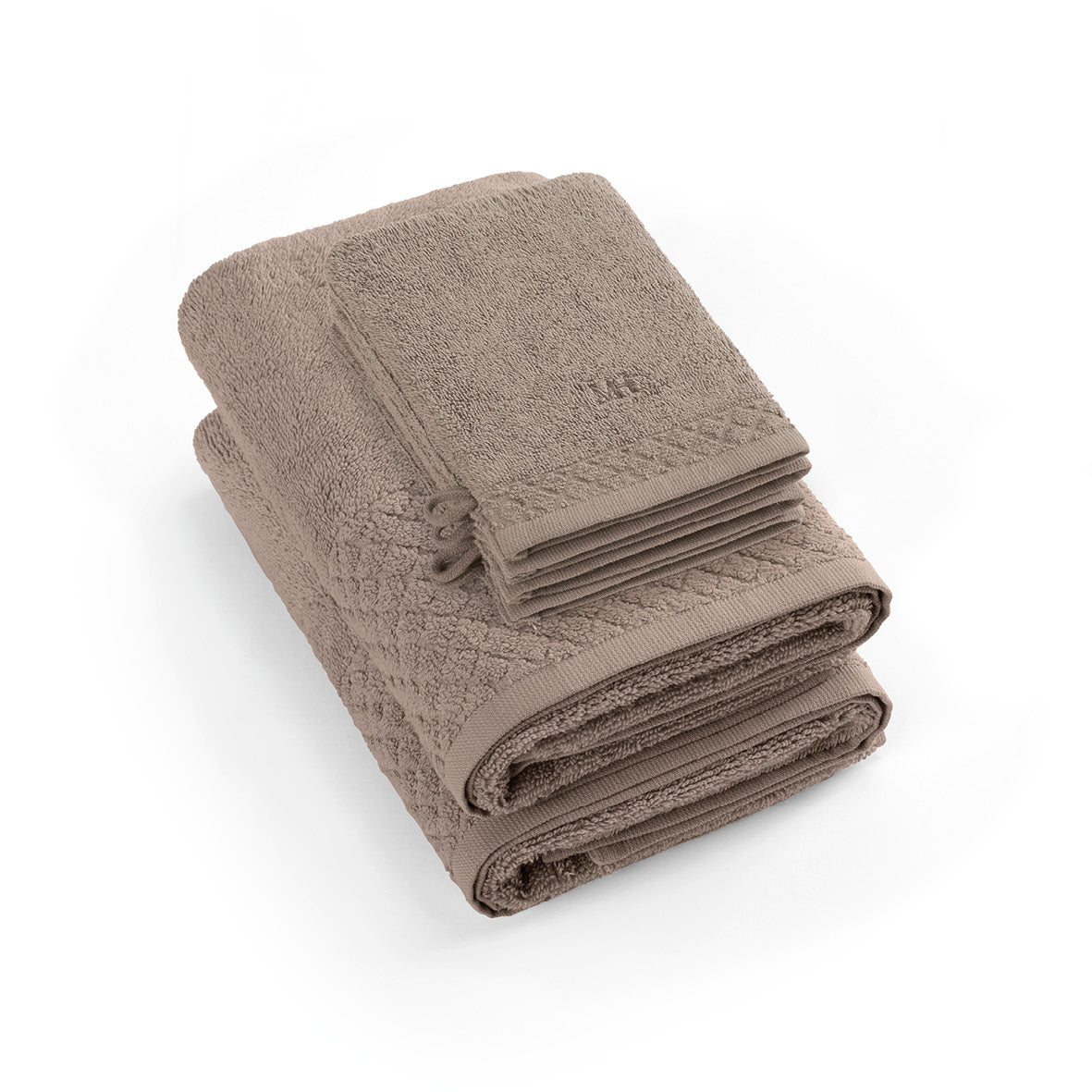 Complete bath linen set combed cotton LT - Eden - 6 pieces Brown