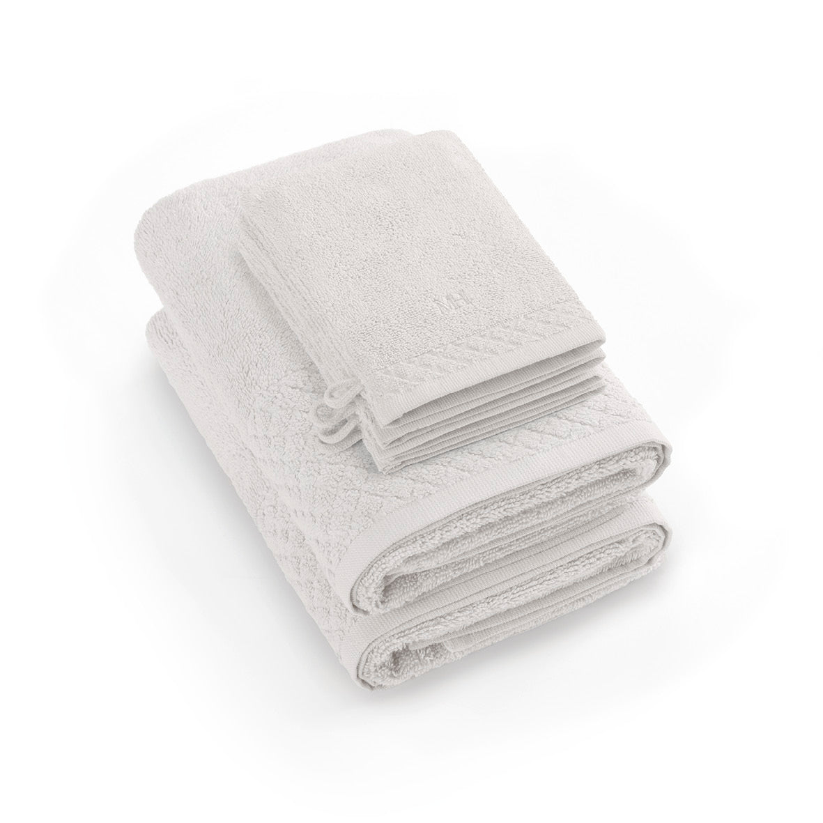 Complete bath linen set combed cotton LT - Eden - 6 pieces White