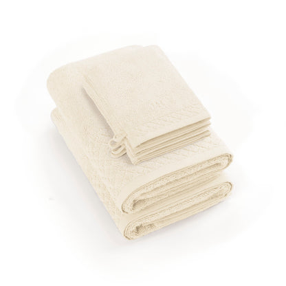 Complete bath linen set combed cotton LT - Eden - 6 pieces Ivory
