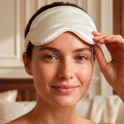 Eyemask silk - Aïleen White - 8.5 x 20.5 cm