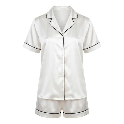 Short pajamas set silk - Aurélia White