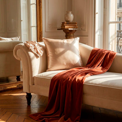 Pillowcase + nightcap silk - Silence de soie Beige