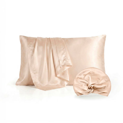 Pillowcase + nightcap silk - Silence de soie Beige 50 x 70 cm + 20 x 30 cm
