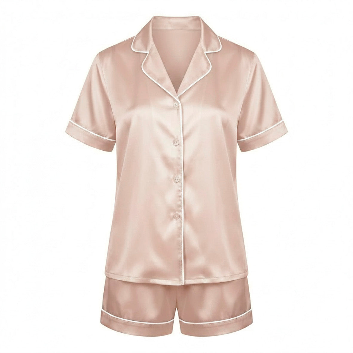 Short pajamas set silk - Aurélia Beige