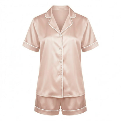 Short pajamas set silk - Aurélia Beige