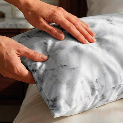 Pillowcase silk - Silence de soie Grey marble