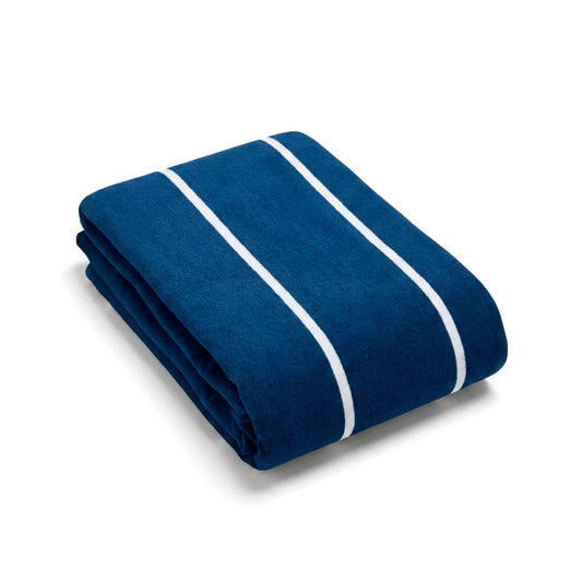Beach towel cotton velvet - Verticalis Dark blue - 90 x 180 cm
