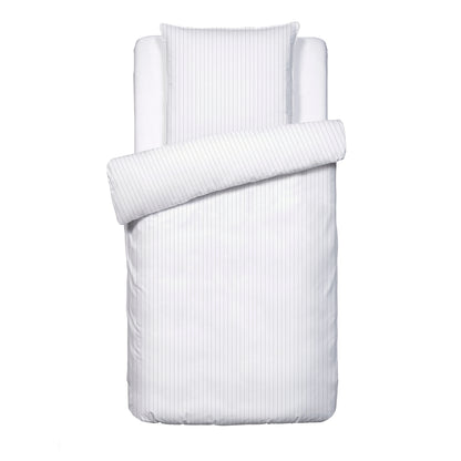 Duvet cover + pillowcase cotton satin - Rayures élégantes White 140 x 200 cm + 63 x 63 cm