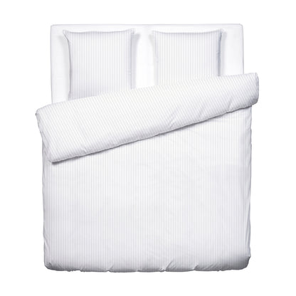 Duvet cover + pillowcase cotton satin - Rayures élégantes White