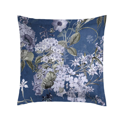 Pillowcase cotton satin - Hortensia Mirage Blue
