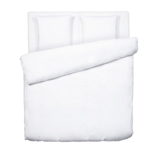 Duvet cover + pillowcase(s) cotton satin - Uni white