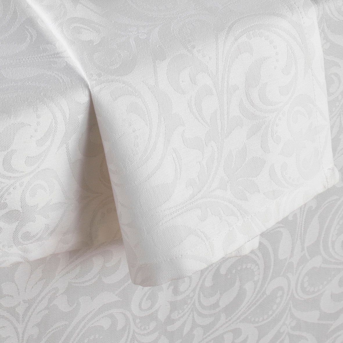 Set of 4 napkins Jacquard woven Baroque White - 50 x 50 cm