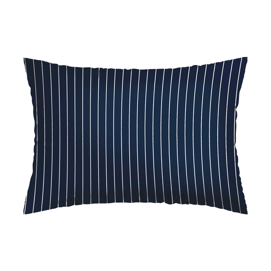 Pillowcase(s) cotton satin - Rayures Élégantes Dark blue