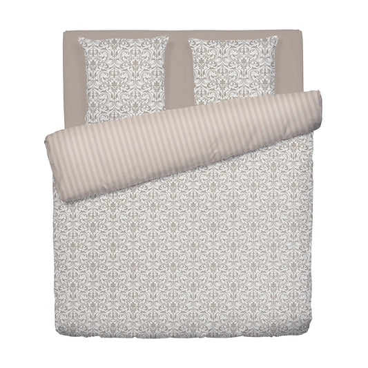 Duvet cover + pillowcase(s) cotton satin - Baroque taupe