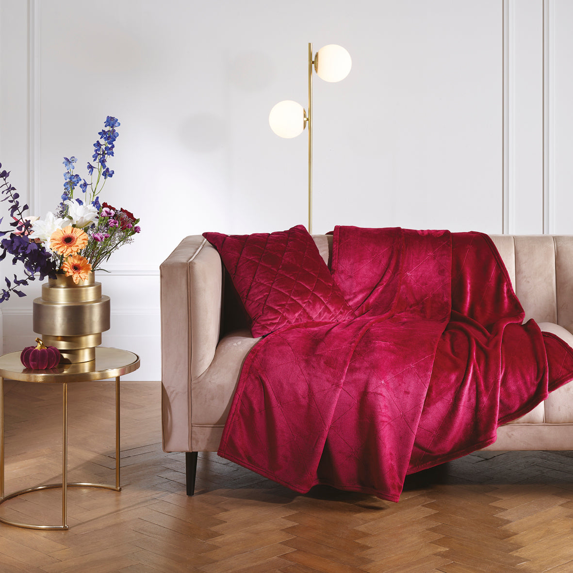 Maxi plaid Diamond Burgundy - 220 x 250 cm