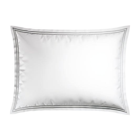 Pillowcase(s) cotton satin - Paris White / Silver