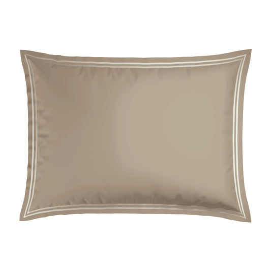 Pillowcase(s) cotton satin - Paris Taupe / White