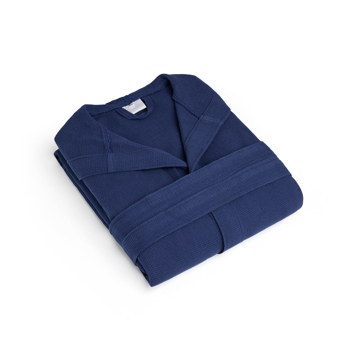 Peignoir avec capuche - Nid d'abeille Bleu foncé