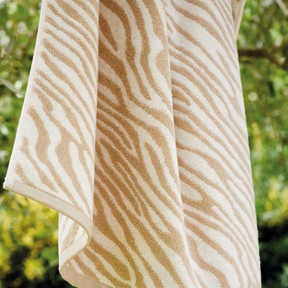 Drap de bain Jacquard Zébrure Taupe - 70 x 140 cm