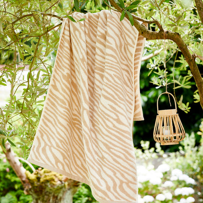 Drap de bain Jacquard Zébrure Taupe - 70 x 140 cm