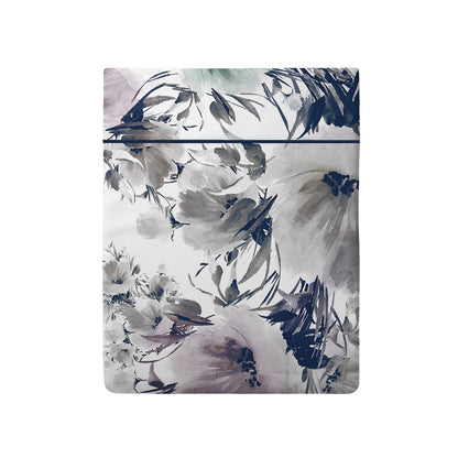 Flat sheet cotton satin - Erodium White