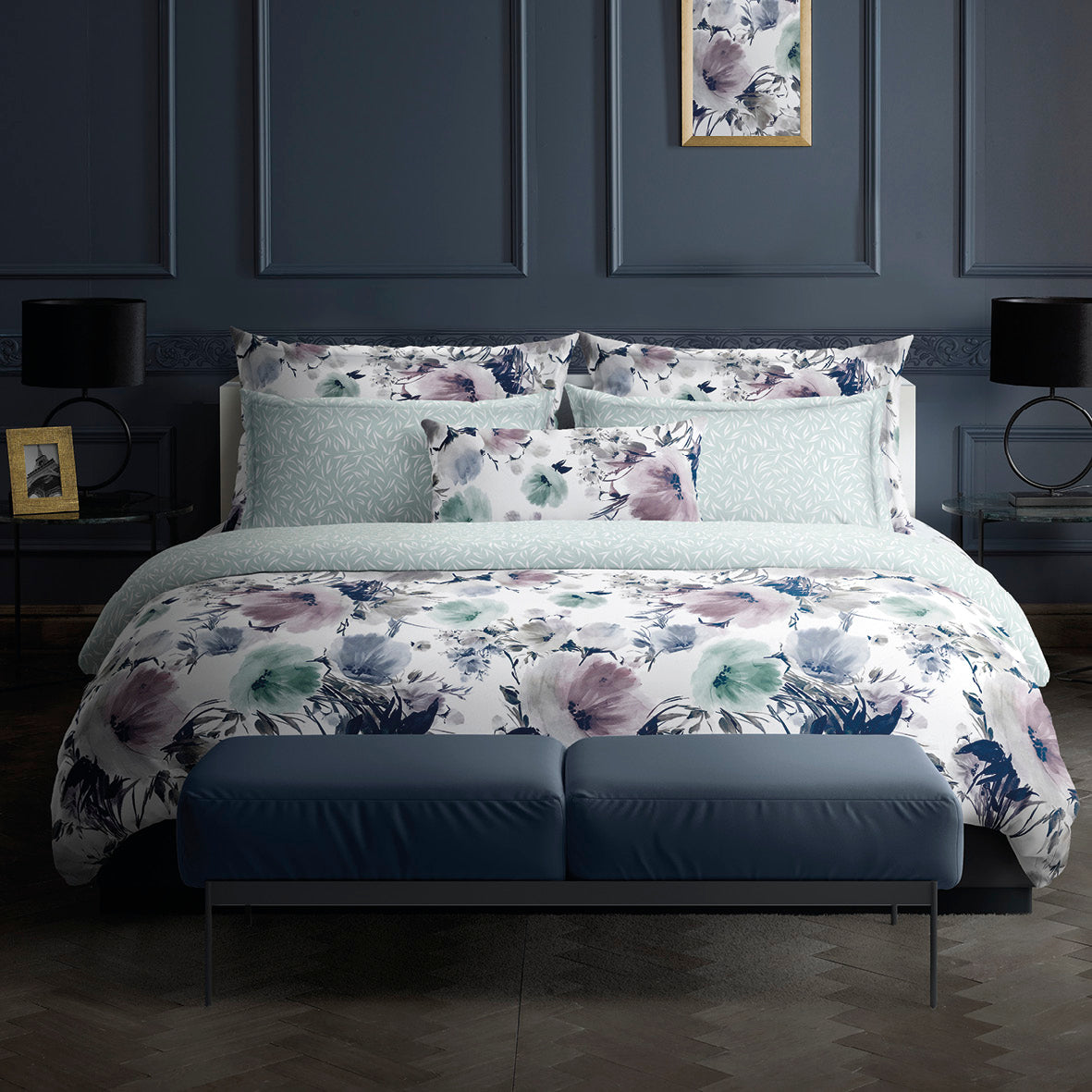 Flat sheet cotton satin - Erodium White